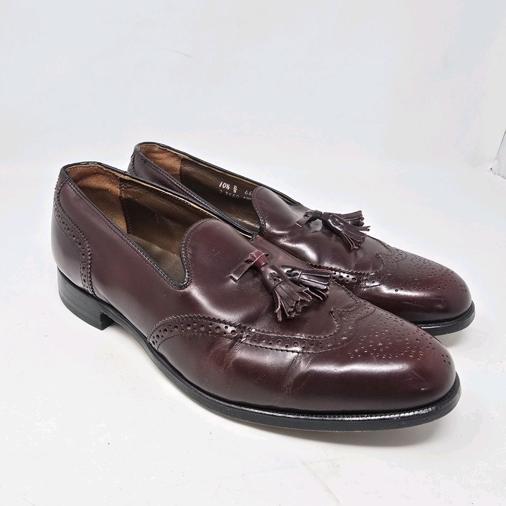 Keith Highlanders Brogue Tassel Dress Loafers Men's 10.5 D Burgundy Leather‎